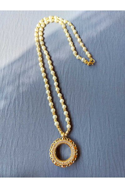GEZERGOLD TAKI incili çeyrek dorika kolye 55cm