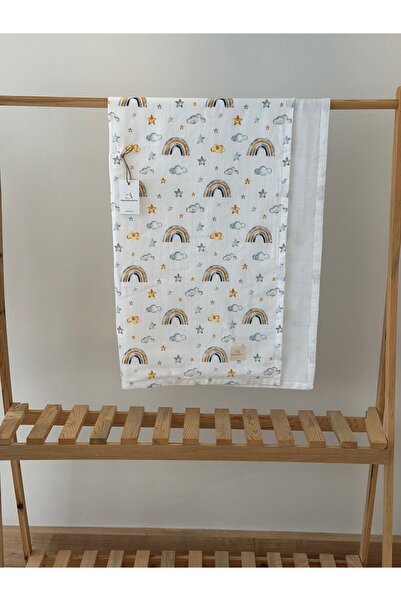 MAMARADUGA بطانية من نسيج الموسلين القطني 100% بطبقة مزدوجة - لون قوس قزح