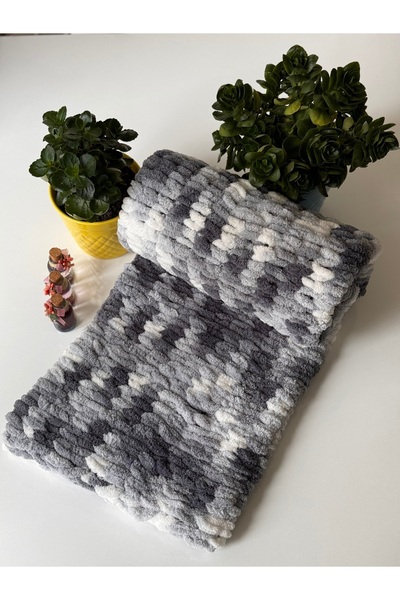 STARRYSTORE El Örgü Puffy Bebek Battaniye 90x90 cm