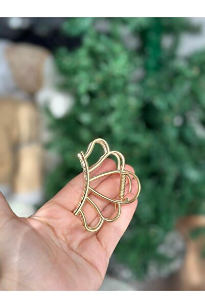 QUEEN AKSESUAR Trend Fashion - Giant Large Metal Oyster, Gold Gold Fan, Women's Children's Buckle Latch Clip