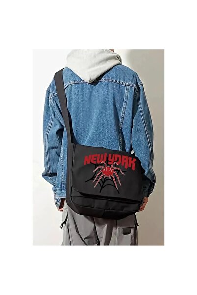 weywot New York Spiderman Siyah ŞIK  Postacı Çanta