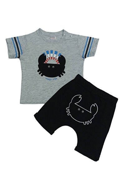Comix Life Baby Boy Happy Crab Embroidered Embroidered Set of 2