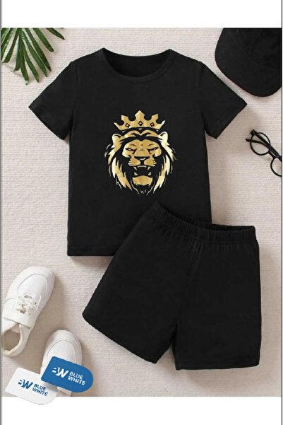 FRİENDS KİDS Σετ μπλουζάκι-σορτς για αγόρια/κορίτσια με στάμπα "Κίτρινο Λιοντ...