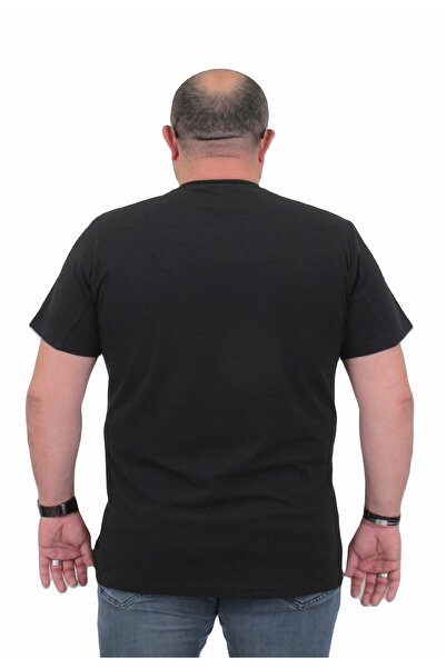 MocGrande Men's Large Size T-Shirt - Crew Neck, Dream 24140, BLACK