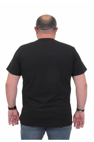 MocGrande Tricou pentru bărbați mărime mare - decolteu, Sydney 24139, NEGRU