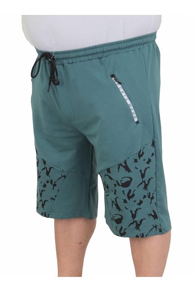 MocGrande Men's Camouflage Combed Cotton Shorts - Large Size 24628 Cagla