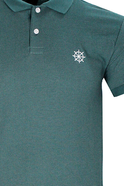 Varetta Ανδρικό ανδρικό μπλουζάκι Pine Green Lycra Regular Polo Neck