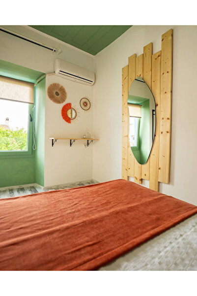 GLSTN By Bohostore Bohem turuncu ayna seti & Bambu ayna & Dekoratif ayna seti