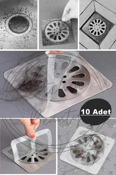 Kitchen Beauty 10 Adet Banyo Gider Süzgeci Saç Yakalayıcı Süzgeç Banyo Duş Gi...