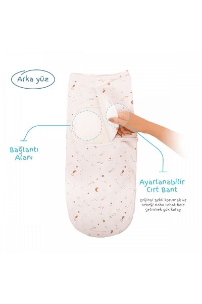 Sevi Bebe ART-118 Galaxy Patterned Interlock Baby Swaddle