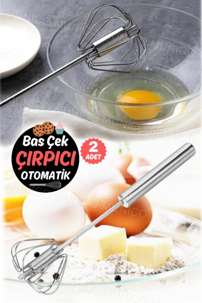 Munico 2 Adet Yumurta Çırpıcı El Itme Döner Yumurta Mikser Blender El Yumurta...