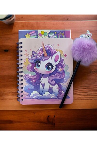 cosmic kırtasiye Süslü unicorn defter kalem set
