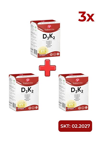Tabder İlaç ve Kimya San Valorvita D3K2 Complex D3K2 , Çinko , C Vitamini , S...