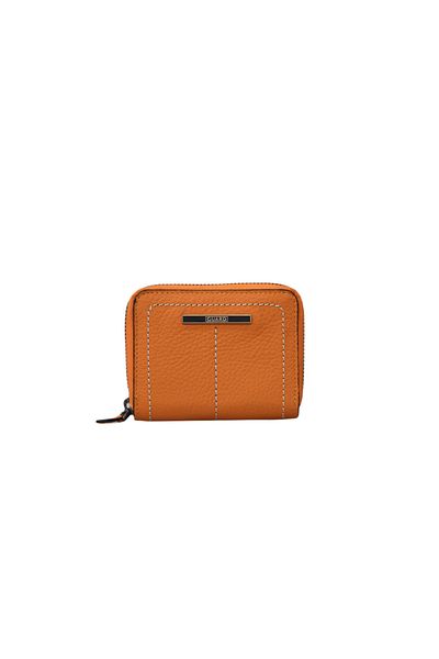 GUARD Orange Guti Zippered Matte Stitched Wallet / Hand Quilt