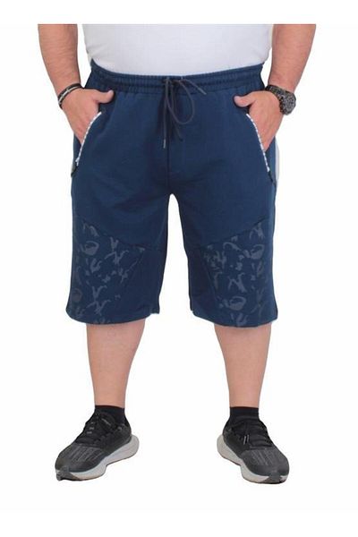 Starbattal Pantaloni scurți din bumbac pieptănat de camuflaj pentru bărbați - Mărime mare 24628 Marine