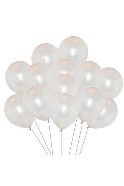 Kuzey VIP 100 PCS SHINY METALLIC WHITE BALLOON VIP QUALITY GLOSS METALLIC WHITE BALLOON HELIUM GAS COMPATIBLE