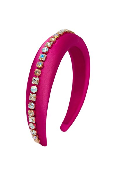 CSR AKSESUAR coroană căptușită din satin cu piatră de cristal