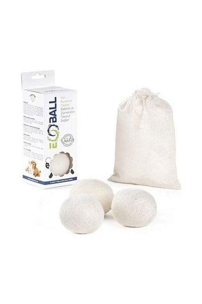 Dream Plus Ecoball 3 قطع من كرات مجفف الصوف الطبيعية منعم مجفف الملابس