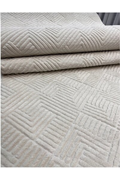 AKSU Merinos Rölyef Aden Krem Kaymaz Taban Kesme Halı Yolluk