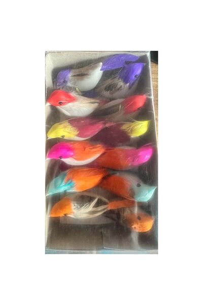 ucuzalalım 12'li Yapay Karışık Renkli Kuş Serçe (BOYUT OLARAK BÜYÜK)