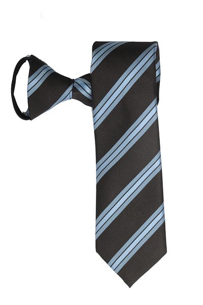 PROKRAVAT Black Turquoise 3 Stripe Zippered Tie