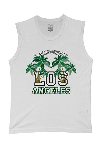 Raf Coll Bărbați fără mâneci tricotat Los Angeles Design imprimat digital 100...