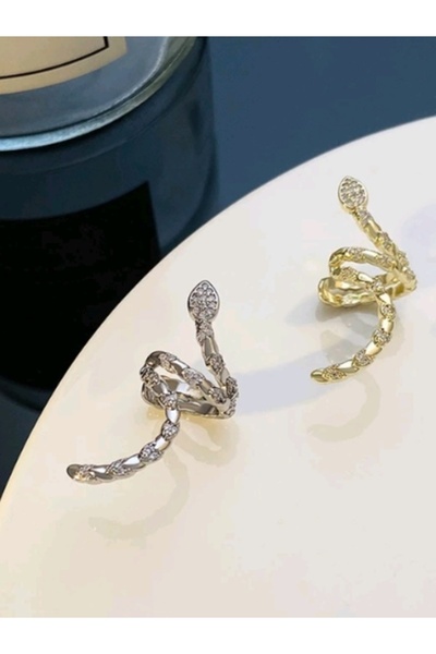 Shisa Jewel 1 adet zirkon yılan şeklinde klips küpe (54)