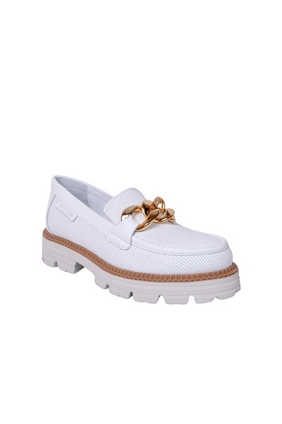 Mammamia Pantofi casual de damă din piele naturală albă - D24YA-3855