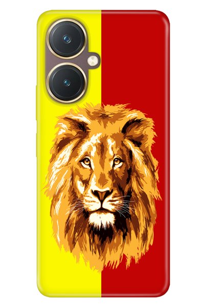 GRABONO Vivo Y27 Case Silicone Patterned Illustrated Yellow Red Shard Lion