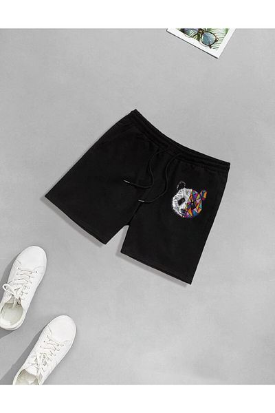 LOTS MODA COPY - Unisex Panda εμπριμέ σορτς Oversize