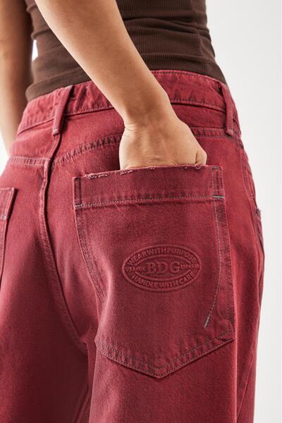 september island Vintage Antique Detailed Red Baggy Boyfriend Shalwar Jeans