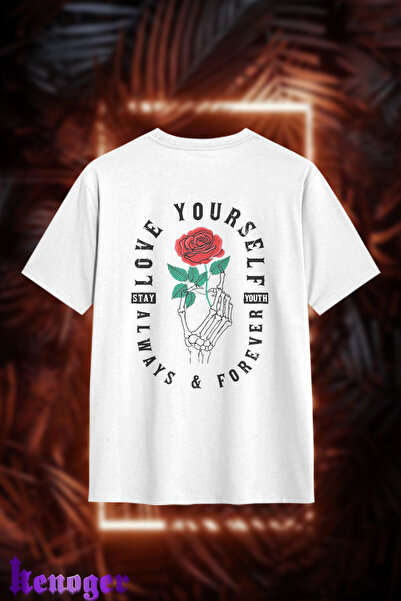 kenoger Unisex Oversize - Μπλουζάκι με στάμπα Stay Youth