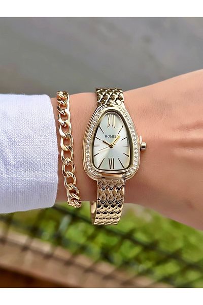 Homies New Season Women's Wristwatch - Steel Cord, Waterproof, Jewelled Model