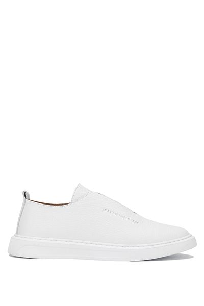 Tamer Tanca White Genuine Leather Women's Casual Shoes