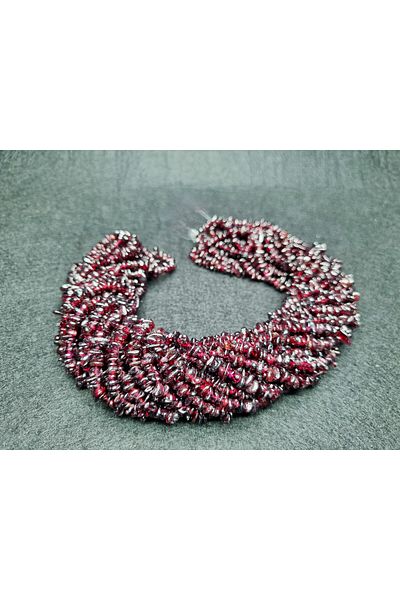 Yüksel Boncuk Kırıktaş Granat (Lal) String Natural Stone (THIN)