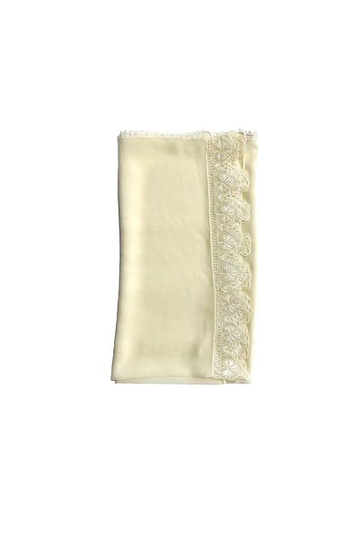 Vero Puka Home VPH Mevlüt Cover Pine Leaf Needle Embroidered Ecru