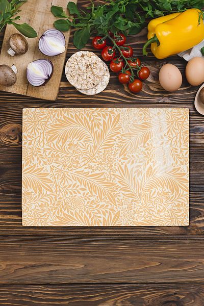 Postifull Vintage Glass Cutting Board, Thick And Unbreakable Glass, Chopping Board, Kitchen Presentation Board - 21*30cm