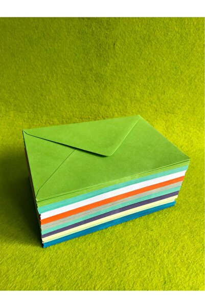 Tek Çatı 100 Adet Yapışkanlı Renkli Zarf ( 13 X 18 Cm - 120 Gr ) Kalın Gramaj...