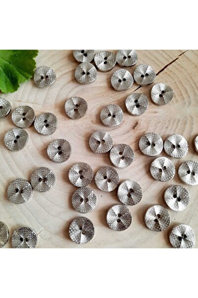 canan dizayn Metalize Yamuk Desenli Düğme 18 Mm.(20 Adet)
