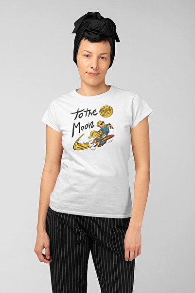 ErTaPassage Copil care surfează în spațiu alb cu imprimeu femei tricou - T586...