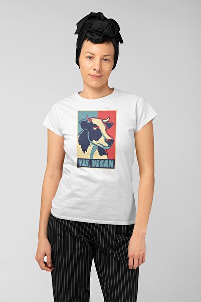 ErTaPassage White Vegan cu imprimeu Femei tricou - T5110349