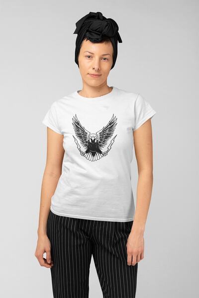 ErTaPassage White Lightning Eagle cu imprimeu Femeie tricou - T112960