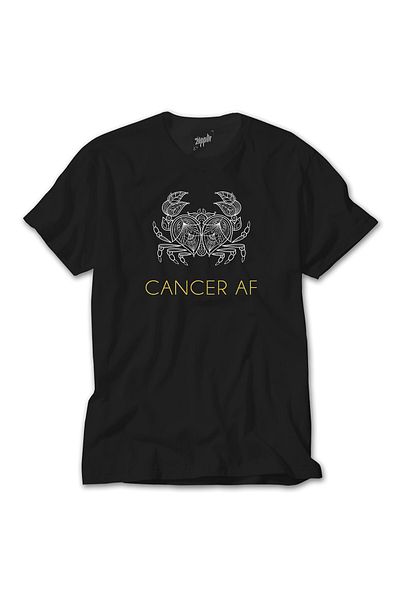 Z zepplin Cancer Horoscope Retro Black T-Shirt