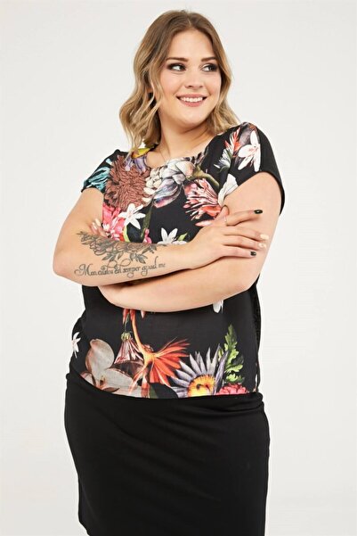 Seamoda Patterned Linen Short Tshirt