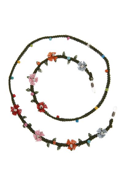 Soma Kadın Atölyesi Somakadın Beaded Glasses Rope Floral Handcrafted Needle Embroidery 85 Cm Women's Jewelry Accessory