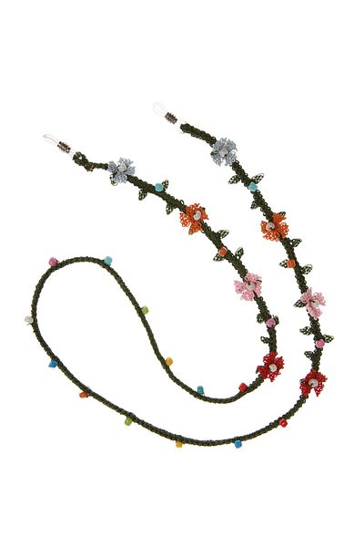 Soma Kadın Atölyesi Somakadın Beaded Glasses Rope Floral Handcrafted Needle Embroidery 85 Cm Women's Jewelry Accessory