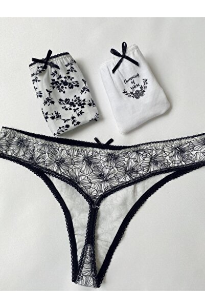 Scarlet Ticaret Çok Renkli 3'lü Tanga Külot