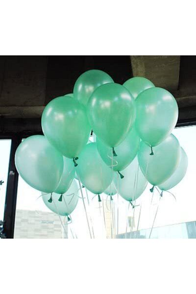 Parti dolabı 30 Pack Macaron Pink - Macaron Mint Water Green - Metallic Gold Golden Yellow Balloon