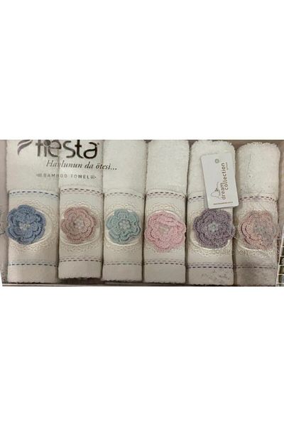 Fiesta 30X50 Feeling Bamboo Embroidered - Set of 6 Lace Towel
