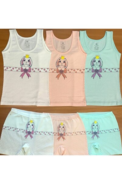 İki Yıldız Κοριτσίστικο βαμβακερό σετ μπόξερ με στάμπα σκίουρου 3 τεμαχίων (7...